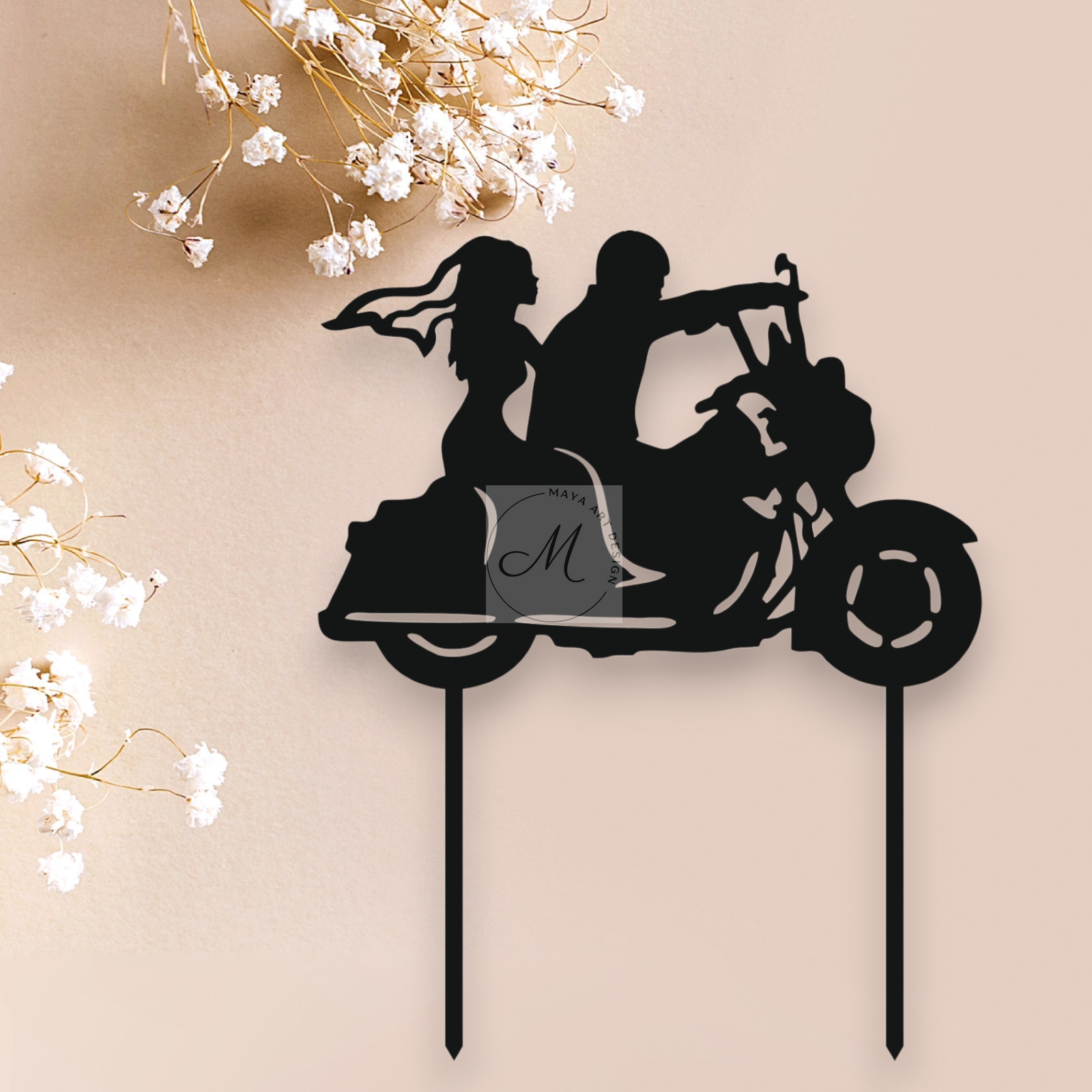 Svad.pár na motorke-chopper
